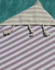 bronte turkish towel lilac stripe close up