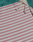 Bronte turkish towel pink stripe close up