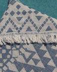 blue burleigh beach towel close up