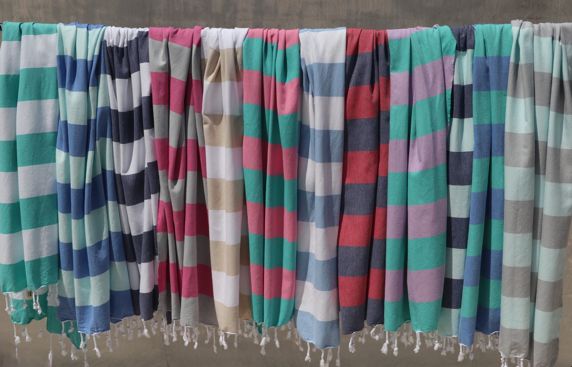 Byron turkish towel 12 colours hanging