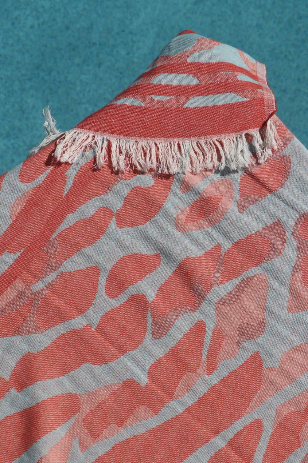 Orange cottesloe turkish towel close up