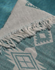 Green Freemantle turkish towel close up