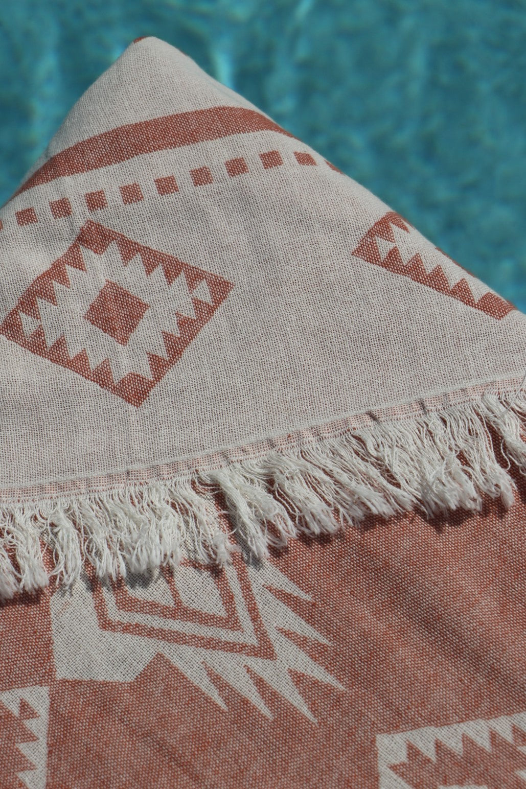 Terracotta Freemantle turkish towel close up