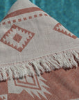 Terracotta Freemantle turkish towel close up