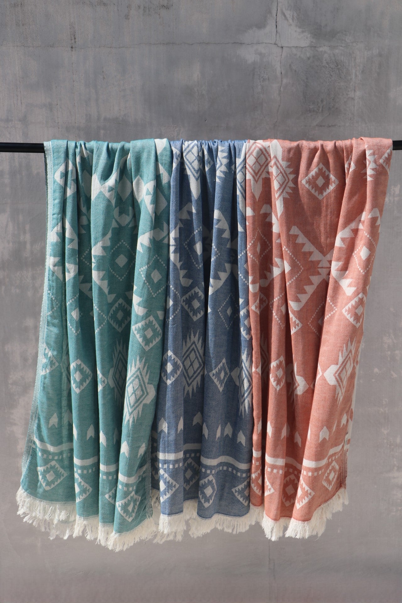 Freemantle turkish towel in 3 colours hanging