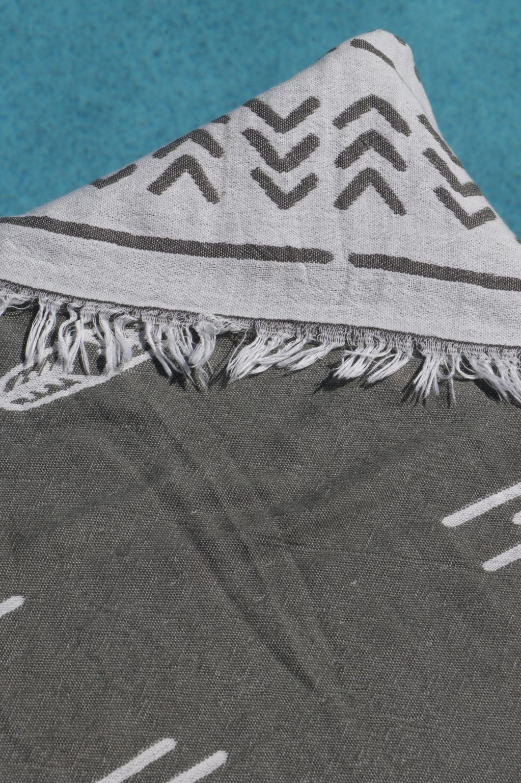 Huskisson khaki turkish towel close up