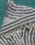 close up of grey newport turkish towel