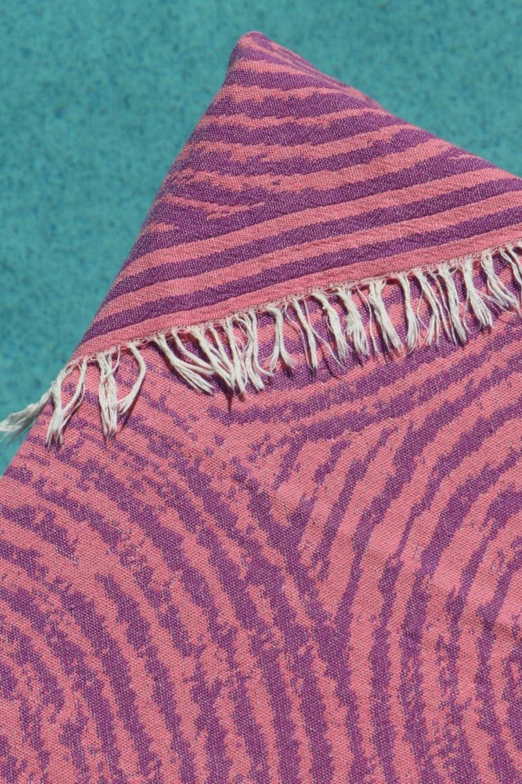 close up of pink and purple newport tukish towel