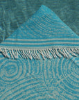 close up of turquoise newport turkish towel