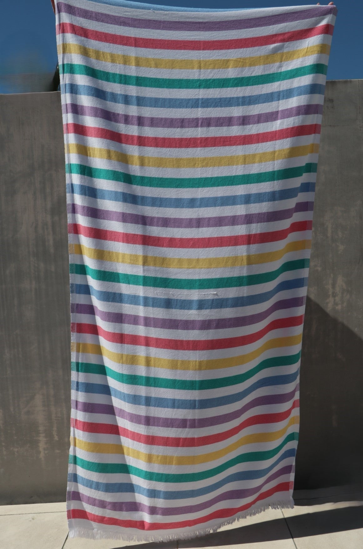 Rainbow turkish towel in full