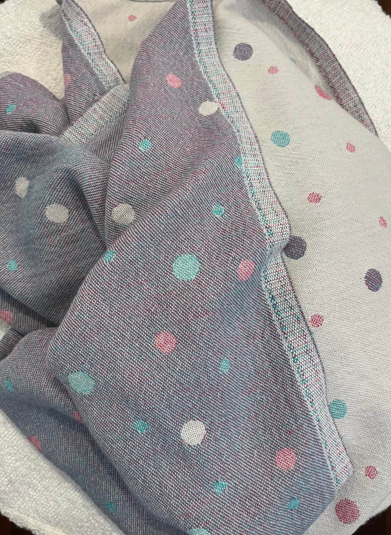 double sided baby blanket with coloured dots
