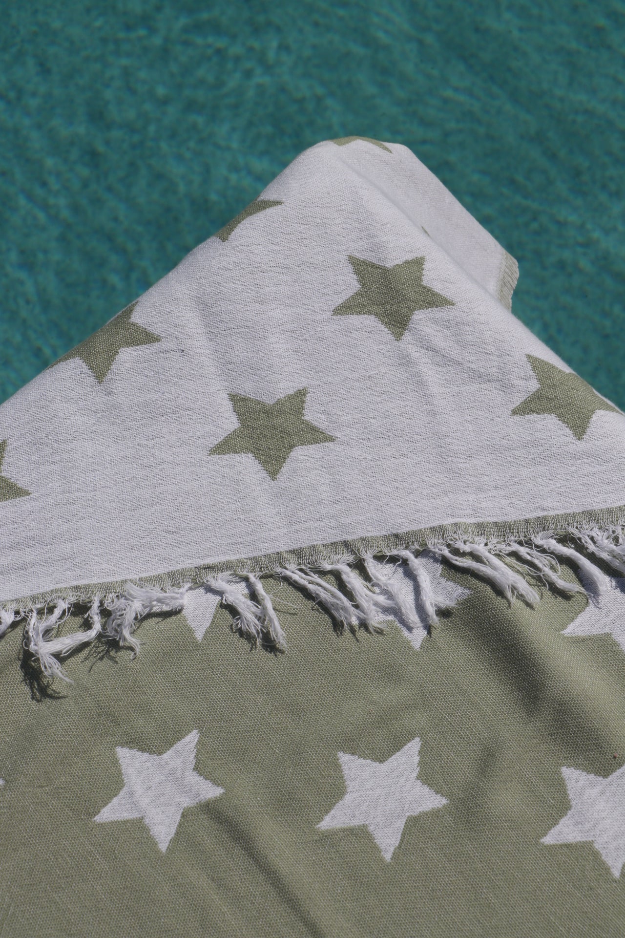 Khaki Twilight turkish towel close up