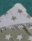 Khaki Twilight turkish towel close up