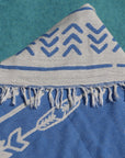 Huskisson blue turkish towel close up